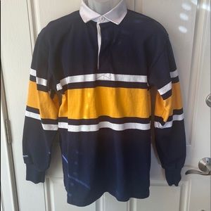 Navy Blue and Gold Rugby Shirt